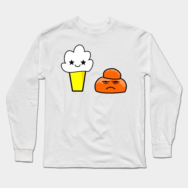 kawaii food – Italian food – Sicily – Granita e brioscia – lemon Long Sleeve T-Shirt by LiveForever